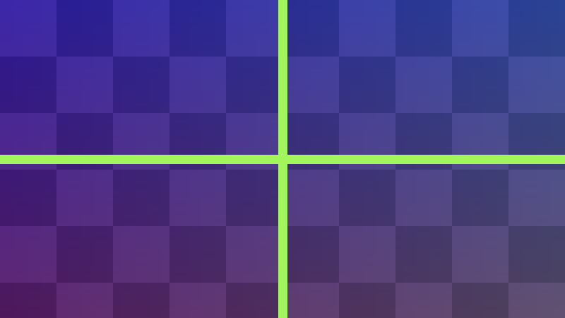 Purple grid crossed by bright lime guide lines.